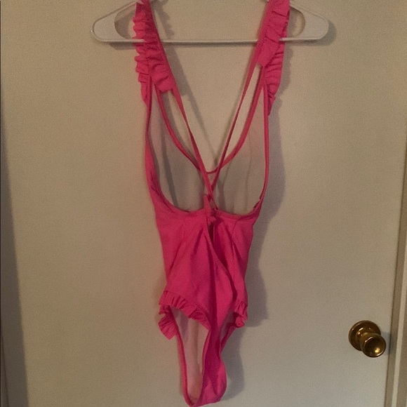 Pink Ruffled One-Piece Swimsuit - Picture 11 of 14